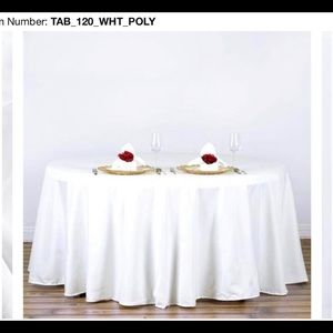 120" White Polyester Round Tablecloth - TWO PACK
